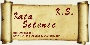 Kata Selenić vizit kartica